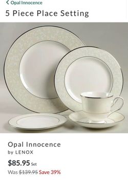Opal Innocence  by Lenox  dinner set