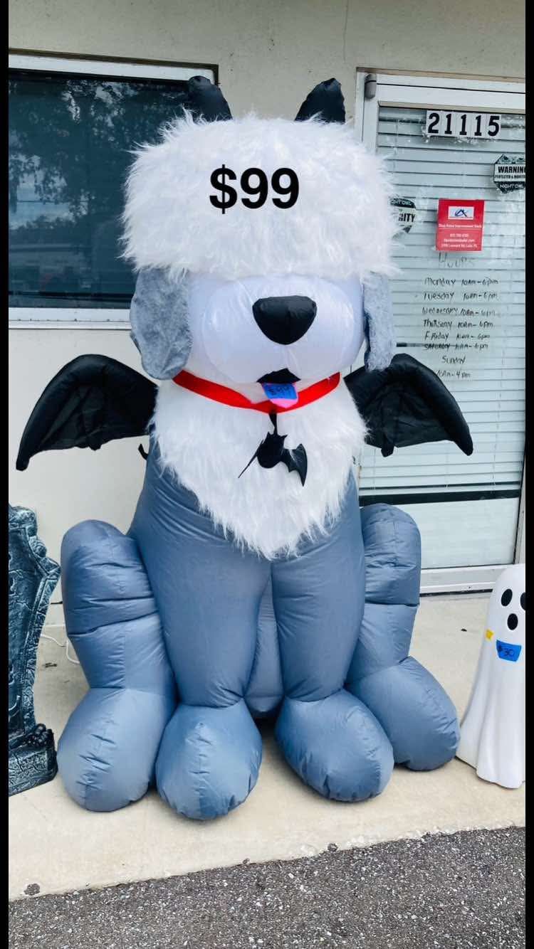 6ft Inflatable Sheepdog With Bat Wings