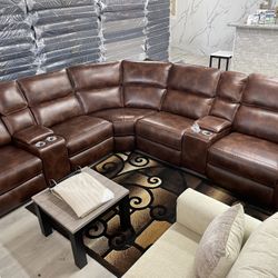 LEATHER POWER RECLINER 