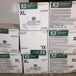 8000 Ammex X3 Nitrile Gloves, X-Large, Blue, 100/Box, 10 Boxes/Carton (X348100XX)