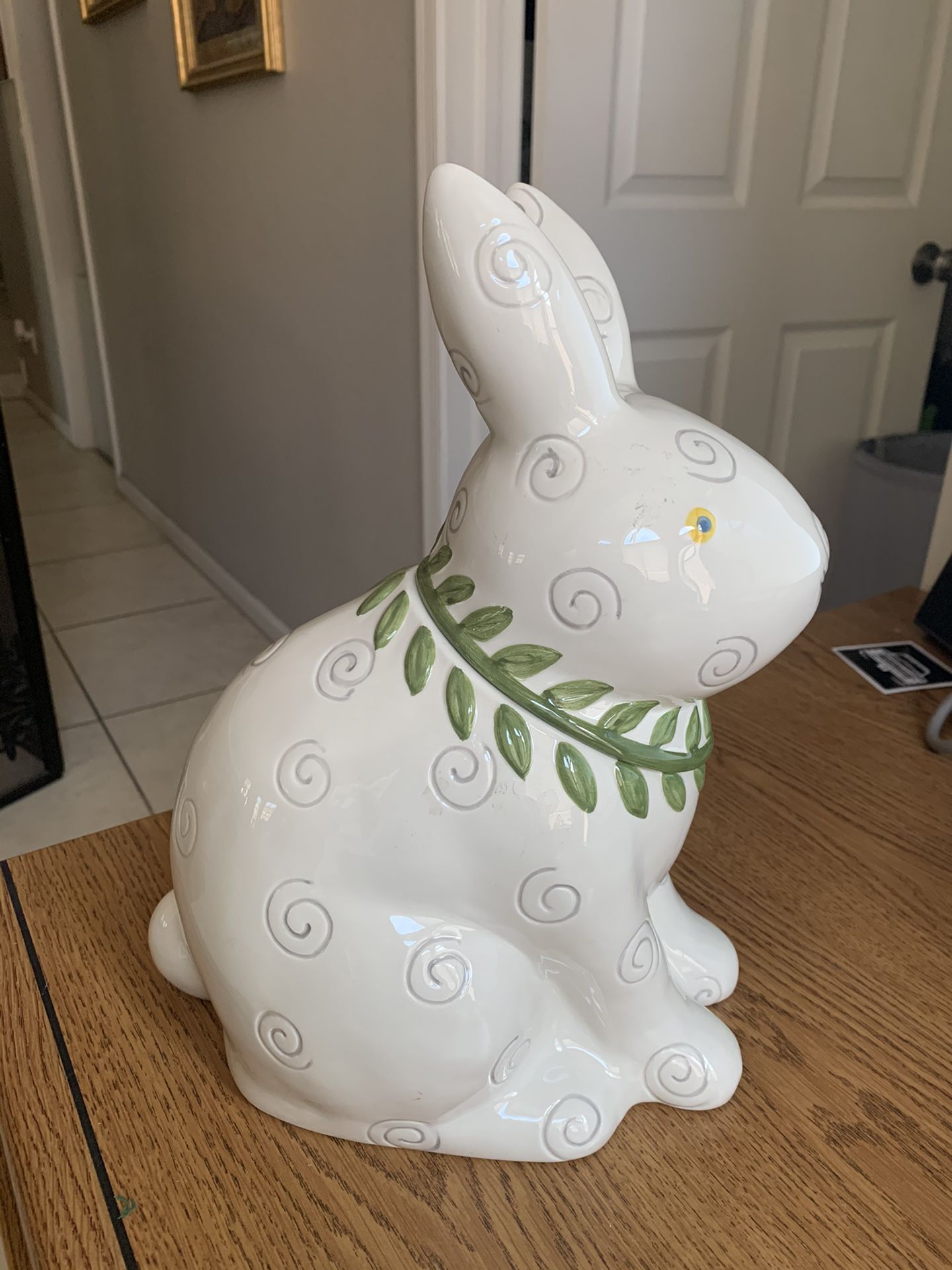 Vintage Cookie Jar Bunny Rabbit Sakura By Debbie Mumm Large Ceramic Collectible