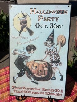 Sign Halloween Vintage-Style