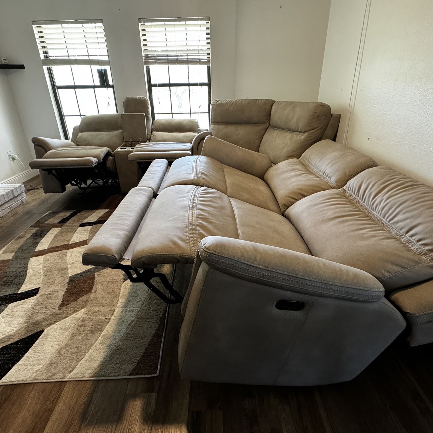 Ashley’s Furniture Beige Recliner Sectional (Next-Gen) DuraPella