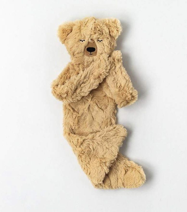 Honey Bear Slumberkins Single Cozy Tan Teddy Bear Blanket. Barely used