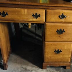 Solid Wood Desk Table Light Oak Color