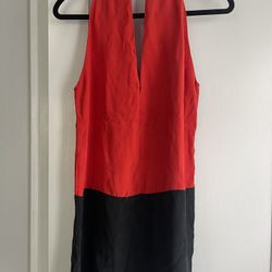 Parker Red & Black Colorblock Dress – XS
