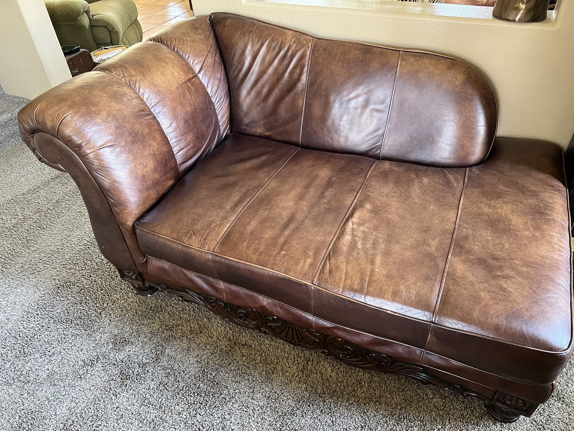 Ashley Furniture Leather Chaise Lounge