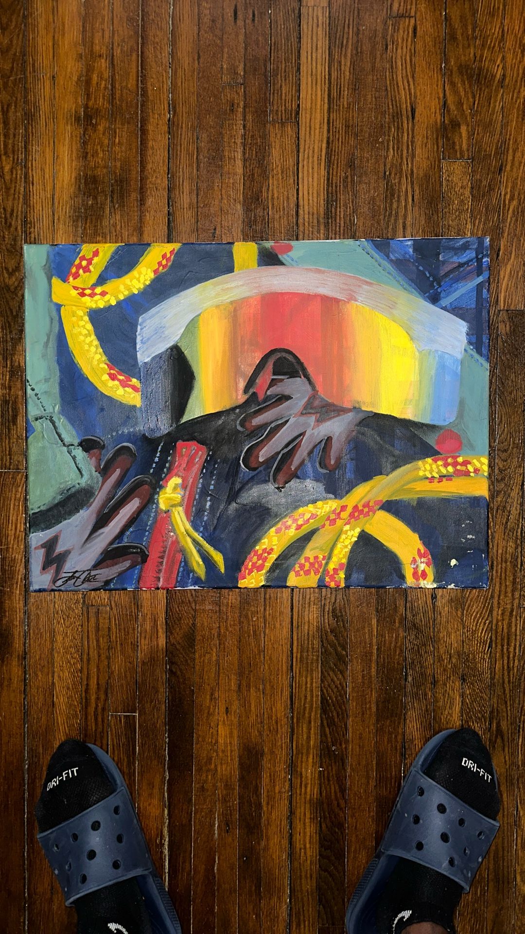 “Ski Gear” Original Canvas Painting (Oil Paint)