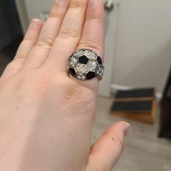 Bling Stretchy Soccer Ball Ring