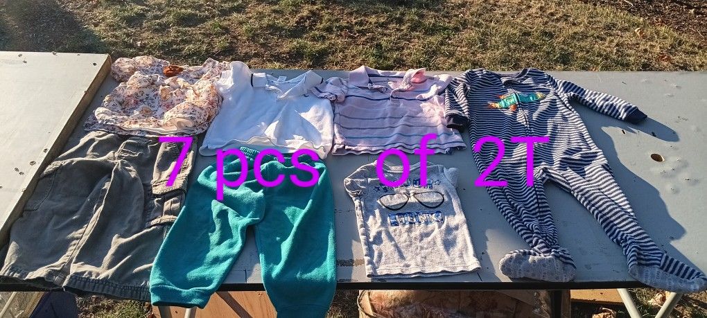 7 Pieces Of Quality Toddler Size 2T Clothes