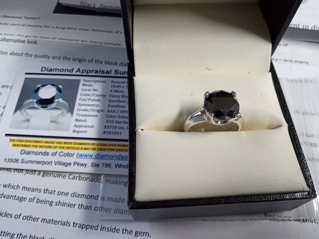 4 Ct black diamond ring