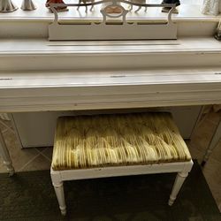 Vintage Upright Piano Emerson w Bench and heater-EUC