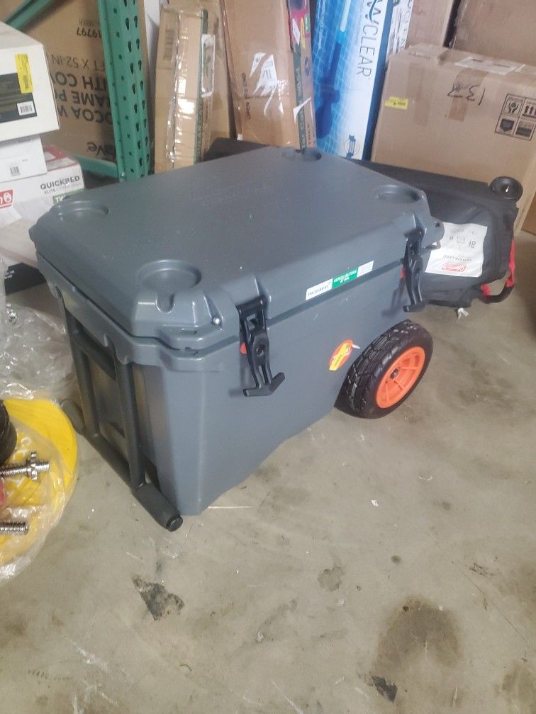 Ozark Trail 45 Quart High Performance Rolling Roto-Molded Cooler with Microban®, Greystone