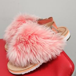 Ugg Women's Holly Fluffy Slingback Sandals Size 8.5