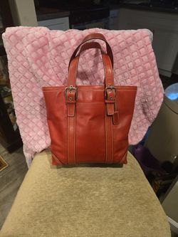 Classic red Leather coach purse