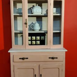 Antique mexican pink hutch 