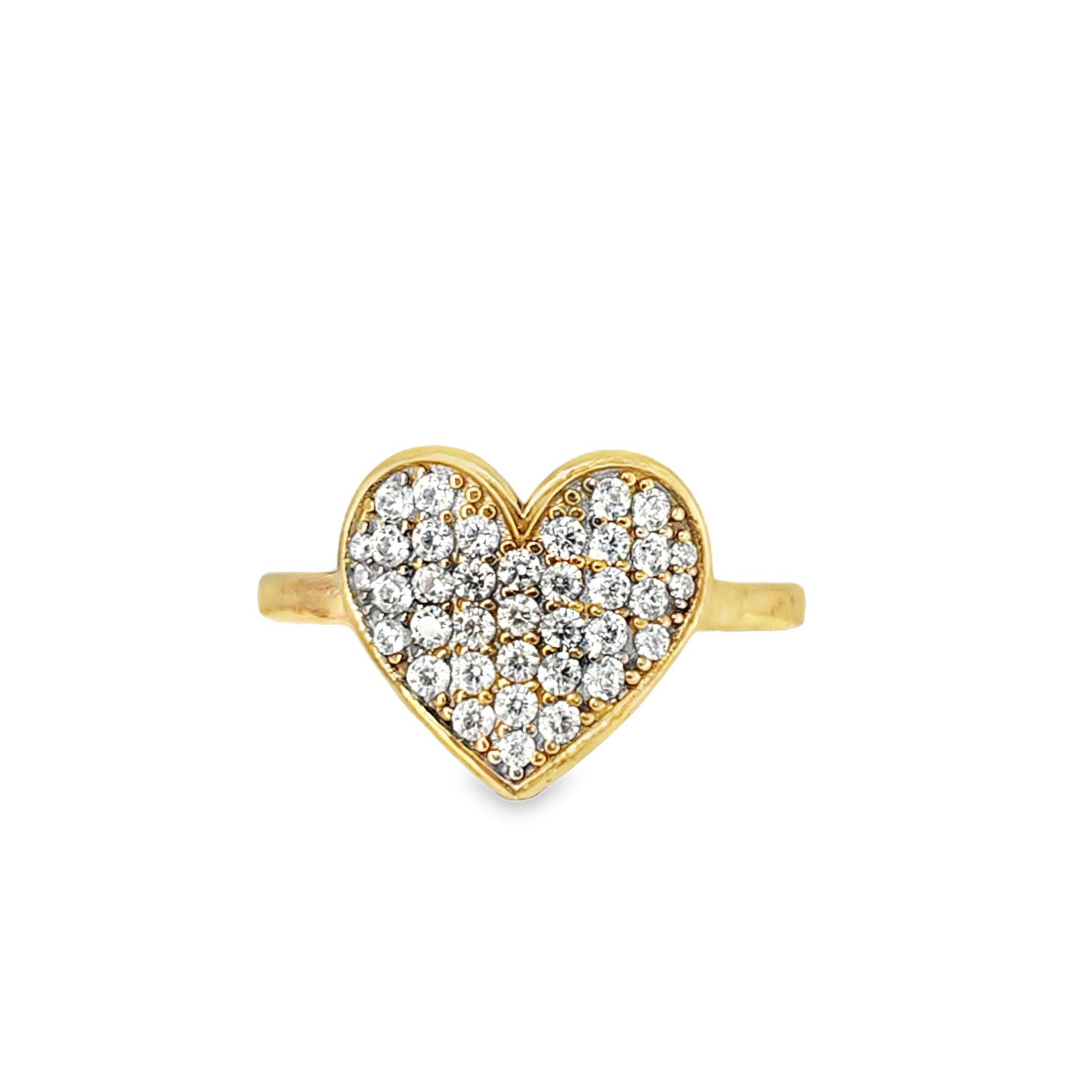 10k Yellow Gold Heart-Shaped Cluster Ring