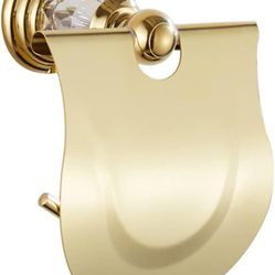  Toilet Paper Holder, Crystal Roll Paper Holder Stainless Steel Roll Paper Box Toilet Tissue Holder Bathroom Decoration Hardware Accessories,Gold