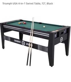 Triumph USA 4-in-1 Swivel Table, 72", Black