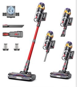 Cordless Vacuum Cleaner, Upgraded 55KPA 650W 70Mins Stick Vacuum with Hurricane Mode, Self-Standing, Touch Screen, 1.8L Dust Cup, Anti-tangle Wireless