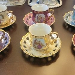 Beautiful Vintage Japanese Coffee Cup & Saucer 6 Set