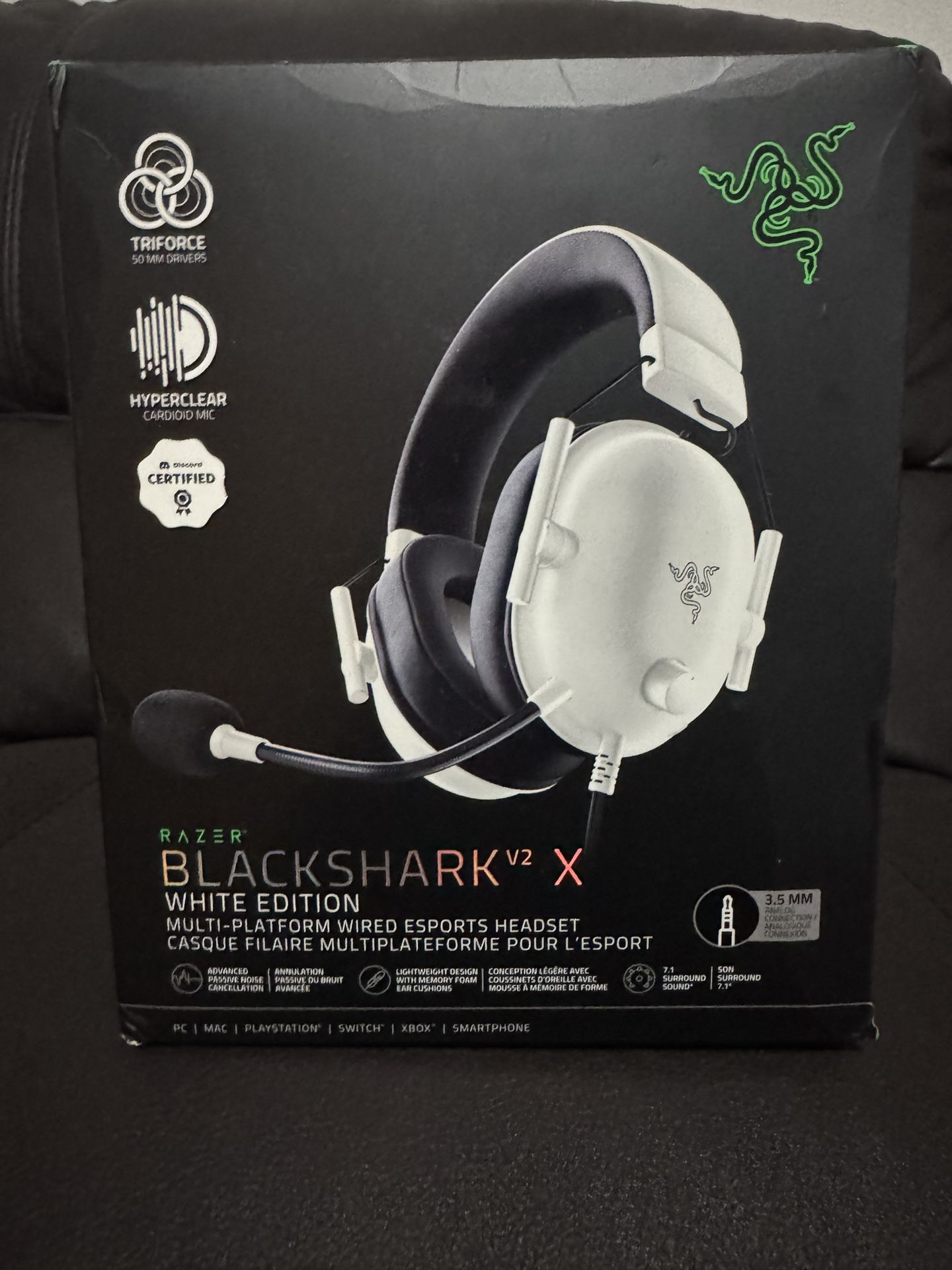 Razer BlackShark V2 X White Edition Multi Platform Wired Gaming Headset