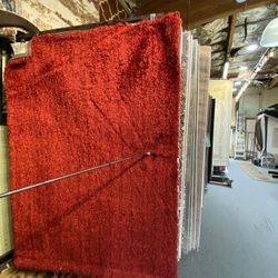 5x7 Area Rug Carpet Rugs Shaggy Super Shaggy Solid Design Colors Red