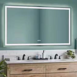 Glacier Bay 60 in. W x 36 in. H Rectangular Frameless Anti-Fog LED Light Wall Bathroom Vanity Mirror