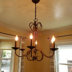 Old Rubbed Bronze Chandelier