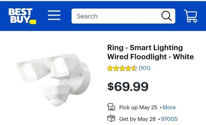 Ring - Smart Lighting Wired Floodlight - White

