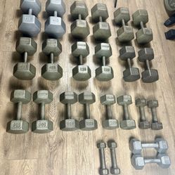 Vintage Set Of IVANKO Hex Dumbbells  5s To 65s [4 A Collector / Vintage Lover]i