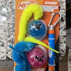 Nerf Cat Super Bounce Ball with Wiggle Tail and Laser Cat Toy