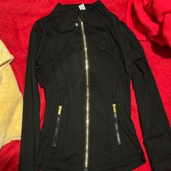Black Lululemon jacket gold zipper size 2