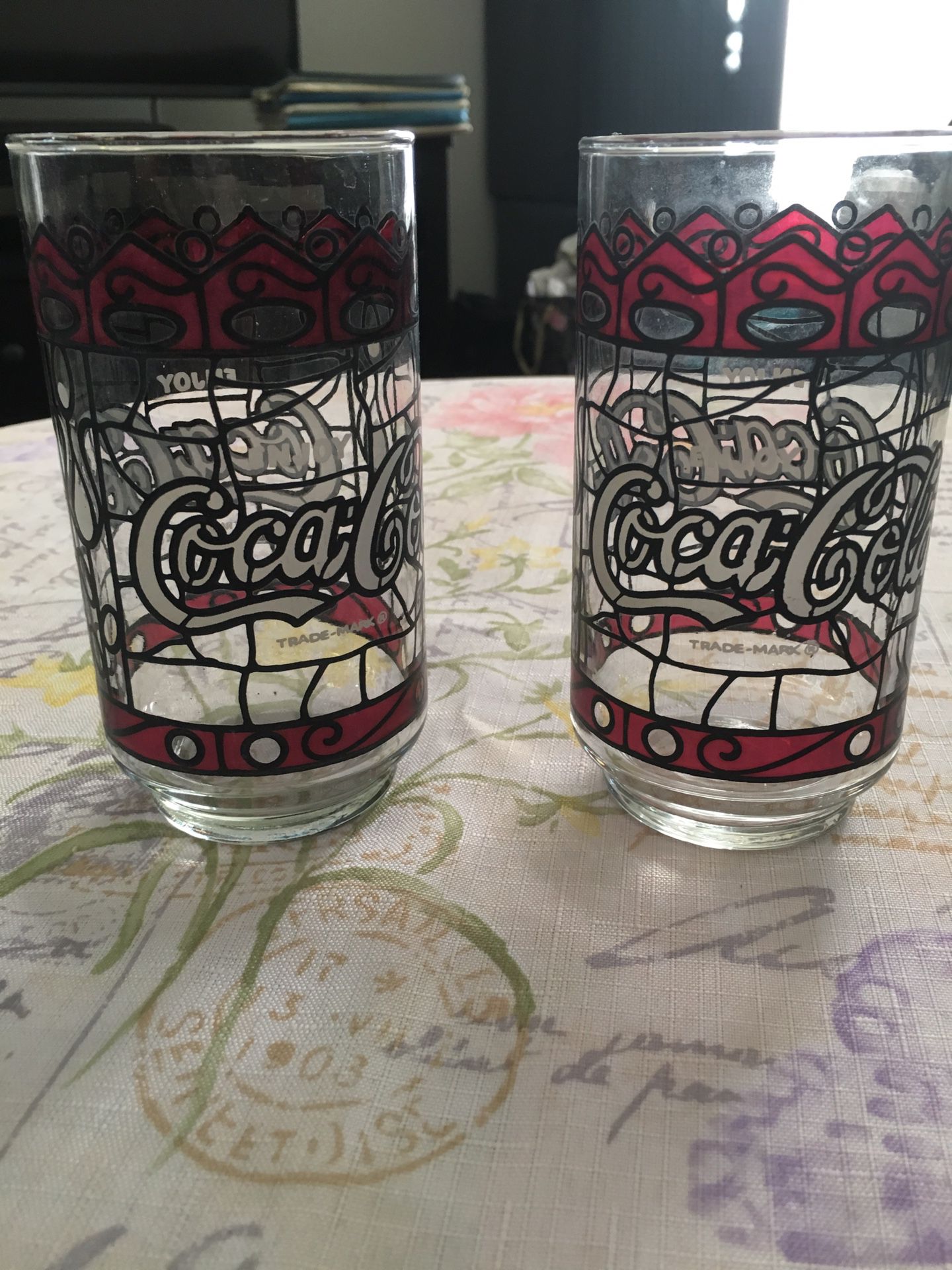 Coca Cola Glass Cups—Collectibles