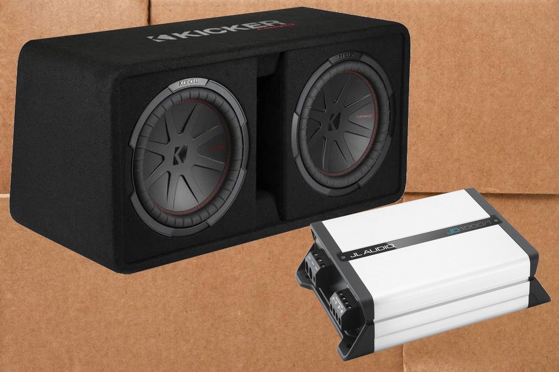Kicker Dual 12" CompR Subwoofers JL Audio Mono Subwoofer Amplifier 2000 Watts Package 🚨 No Credit Needed 🚨