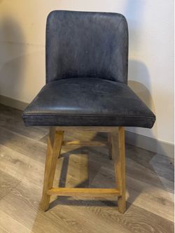 Pottery Barn Blue Leather Chair