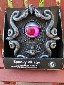Spooky Village Animated Halloween Door Knocker