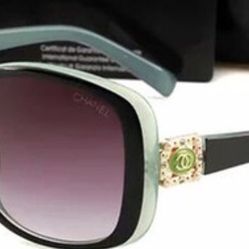 Mint green Chanel sunglasses