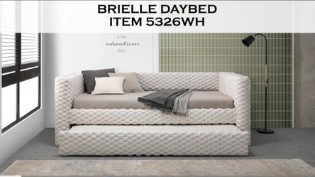 ❇️ DayBed, No Including Mattresses, White Dove, Fabric, New in the Box.