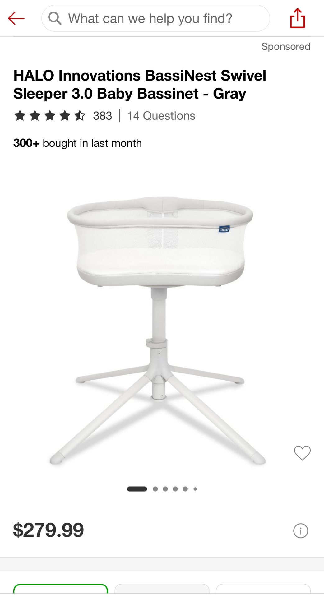 HALO Innovations BassiNest Swivel Sleeper Baby Bassinet Gray