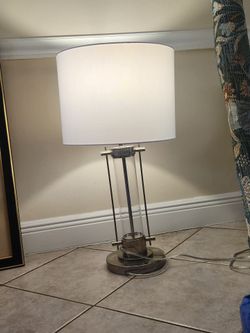 Two lamps white shades