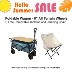 Foldable Wagon 8" All Terrain Wheels, $130 with FREE GIFTS