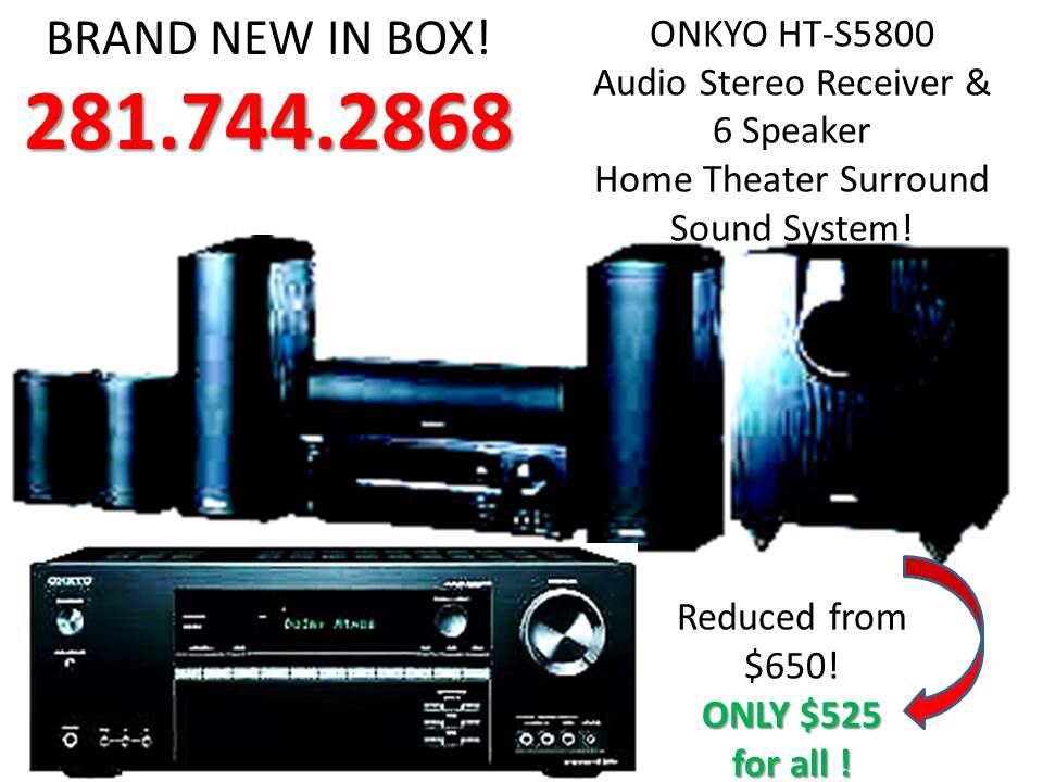 Reduced Stereo Audio Receiver AND 6 Speakers Onkyo HT-S5800 Fantastic deal.