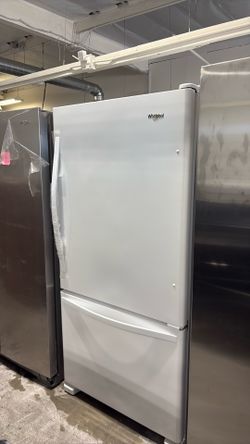 Whirlpool-22cu. Ft. Bottom Freezer Refrigerator in Stainless Steel With Spill Guard Glass Shelves