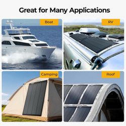 200W solar panel BougeRV Arch200 10BB-200W Flexible Solar Panel