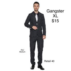 Gangster Pinstripe Great Gatsby Roaring 20s Suit Mens XL