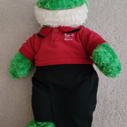 Build A Bear Smiling Green Golf Frog Plush Stuffed Animal Doll