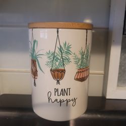 Plant Happy Ceramic Canister
