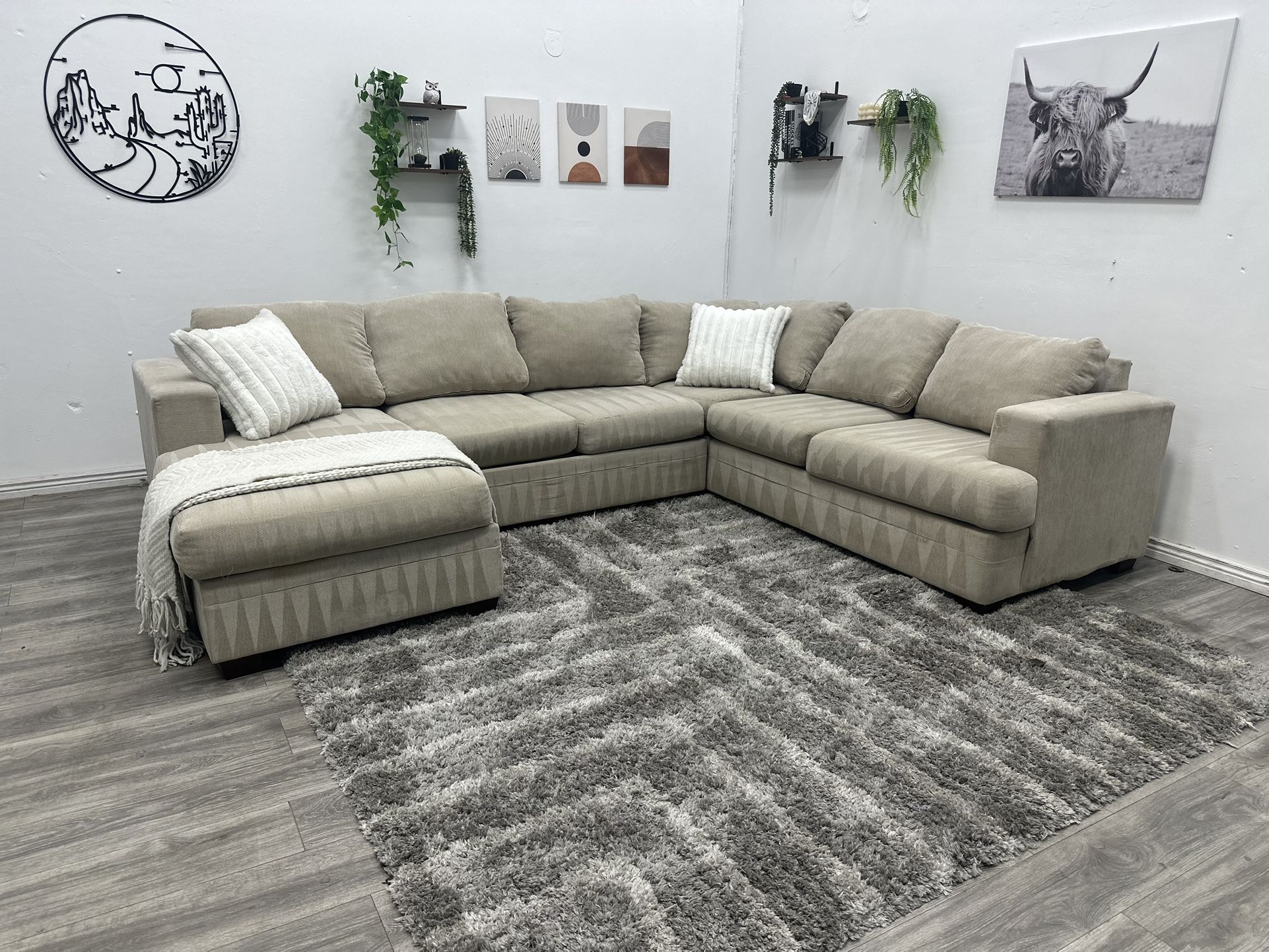 Cream Sectional Couch - Free Delivery