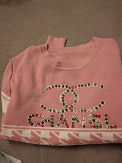 Pink Rhinestone Logo Sweater